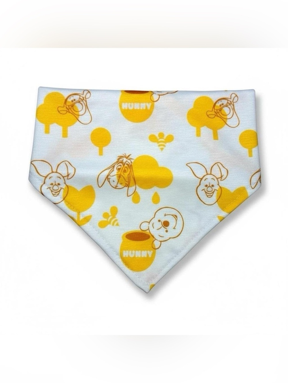Disney Winnie the Pooh Pet Dog Bandana Yellow White Reversible Tie-On Scarf